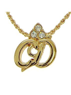 Dior Rhinestone CD Logo Necklace